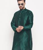 Men'S Green Silk Blend Kurta