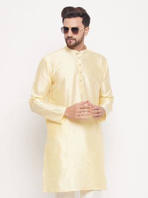 Beige Silk Blend Kurta 1