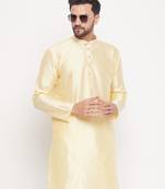 Men'S Beige Silk Blend Kurta