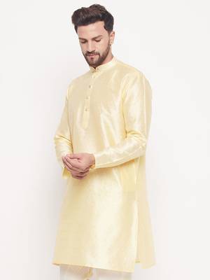 Beige Silk Blend Kurta 2