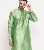 Men'S Mint Green Silk Blend Kurta