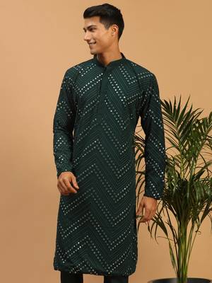 Green Georgette Kurta 1