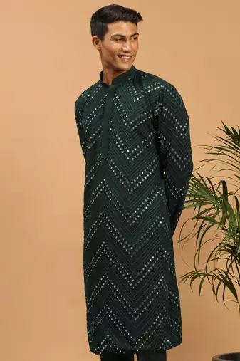 Green Georgette Kurta