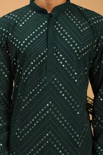 Green Georgette Kurta