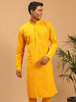 Yellow Georgette Kurta 1