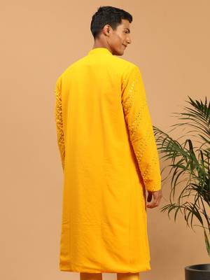 Yellow Georgette Kurta 3