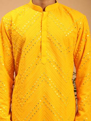 Yellow Georgette Kurta 4