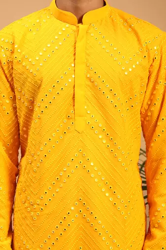 Yellow Georgette Kurta