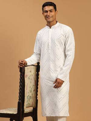  white georgette kurta 2