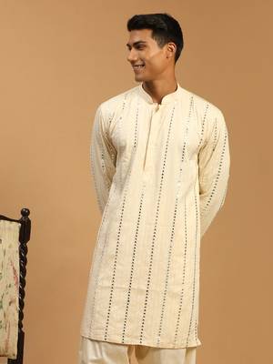 Cream Viscose Kurta 1