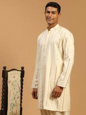 Cream Viscose Kurta 2