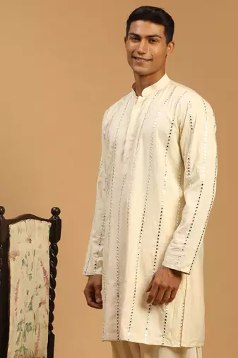 Cream Viscose Kurta
