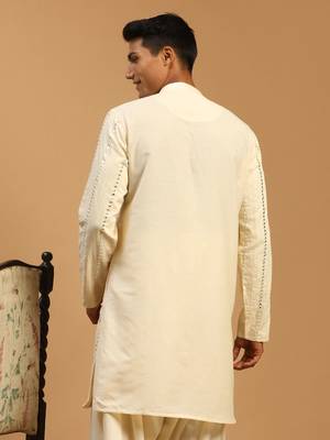 Cream Viscose Kurta 3