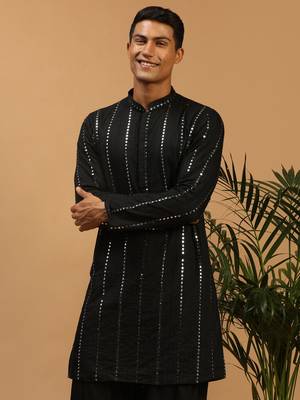 Black Viscose Kurta 1
