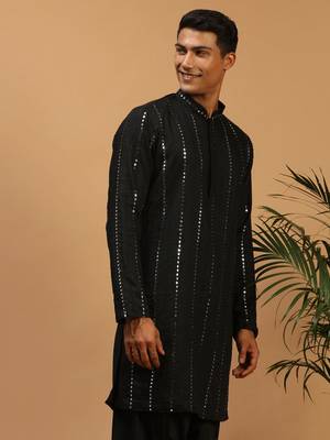 Black Viscose Kurta 2