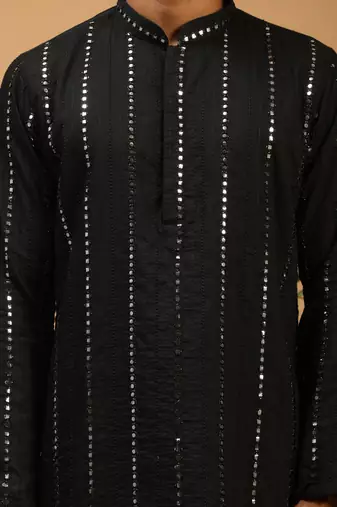 Black Viscose Kurta