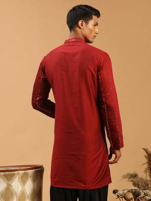 Maroon Viscose Kurta 3