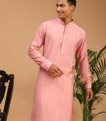Men'S Purple Cotton Blend Kurta