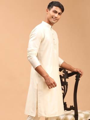 Cream Viscose Kurta 2