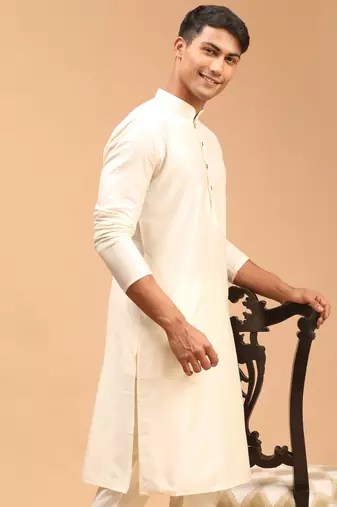 Cream Viscose Kurta
