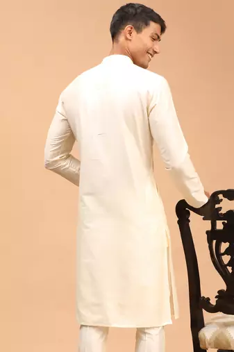 Cream Viscose Kurta