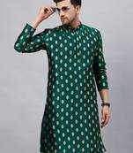 Green Dupion Silk Kurta