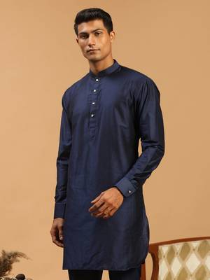 Navy Blue Viscose Kurta 2