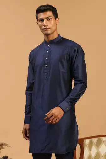 Navy Blue Viscose Kurta