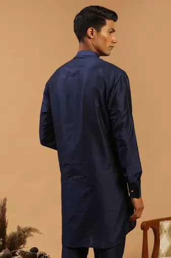 Navy Blue Viscose Kurta