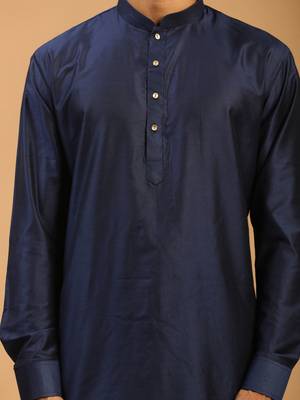 Navy Blue Viscose Kurta 4