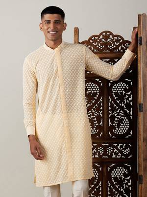 Yellow Georgette Kurta 1