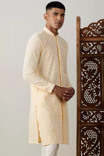 Yellow Georgette Kurta