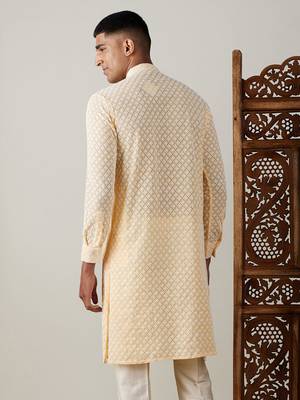 Yellow Georgette Kurta 3