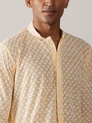 Yellow Georgette Kurta 4