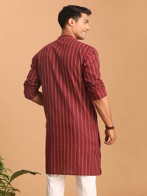 Maroon Cotton Kurta 3