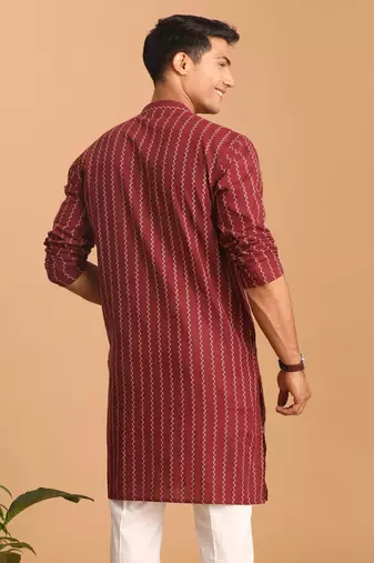 Maroon Cotton Kurta