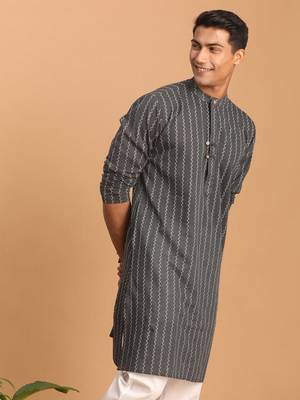 Grey Cotton Kurta 2