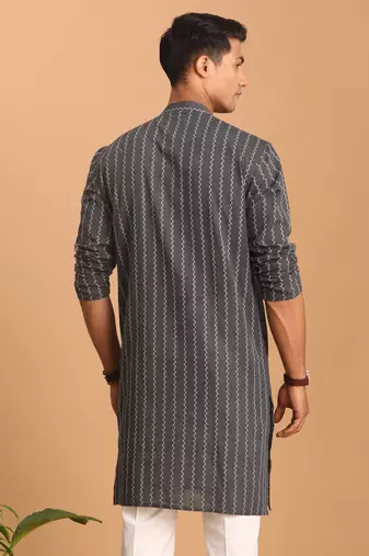 Grey Cotton Kurta