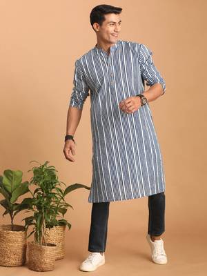Indigo Blue Cotton Kurta 1