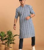 Indigo Blue Cotton Kurta
