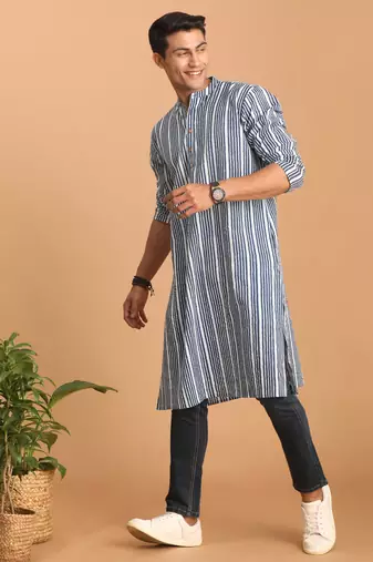 Indigo Blue Cotton Kurta