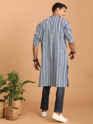 Indigo Blue Cotton Kurta 3