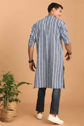 Indigo Blue Cotton Kurta
