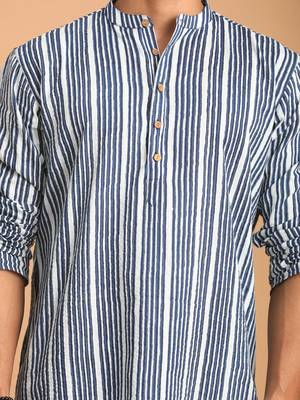 Indigo Blue Cotton Kurta 4