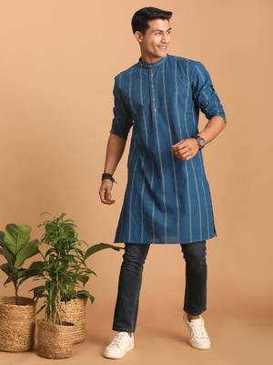 Indigo Blue Cotton Kurta 1