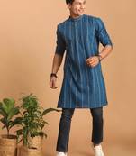 Indigo Blue Cotton Kurta