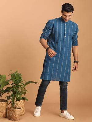 Indigo Blue Cotton Kurta 2