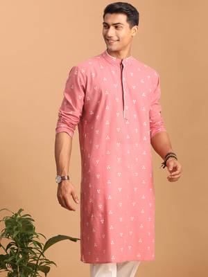 Pink Cotton Kurta 2