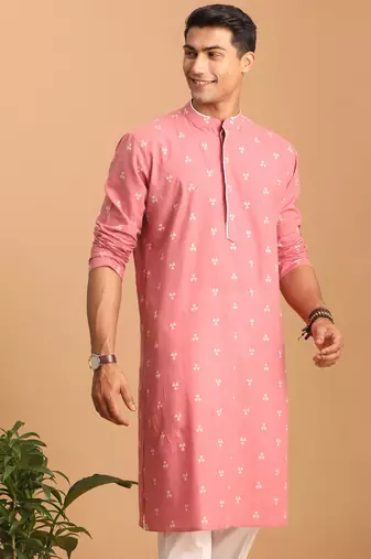 Pink Cotton Kurta