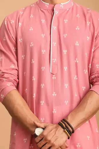 Pink Cotton Kurta